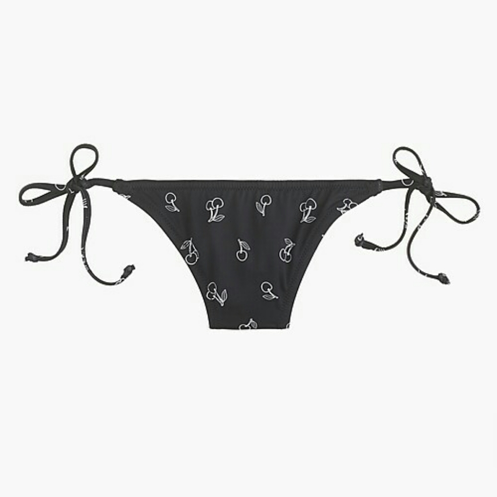J.Crew Black/Cherry Print Swimsuit Bottom XS
